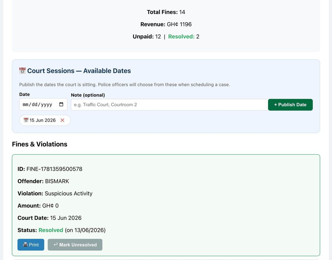 Court docket with case lifecycle management