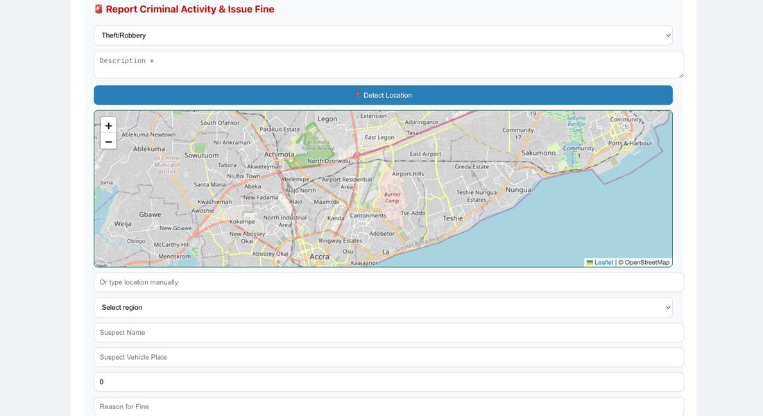 Police citation and case management interface
